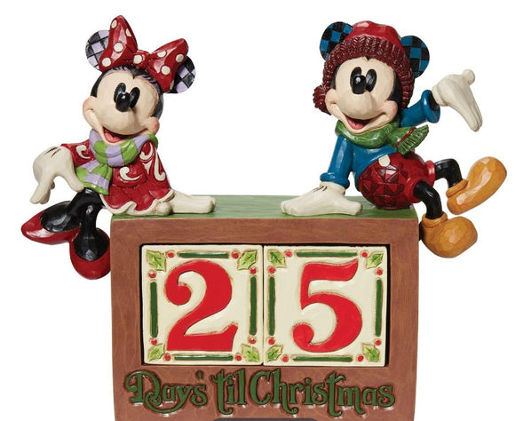 Mickey and Minnie Jim Shore Christmas Countdown Block