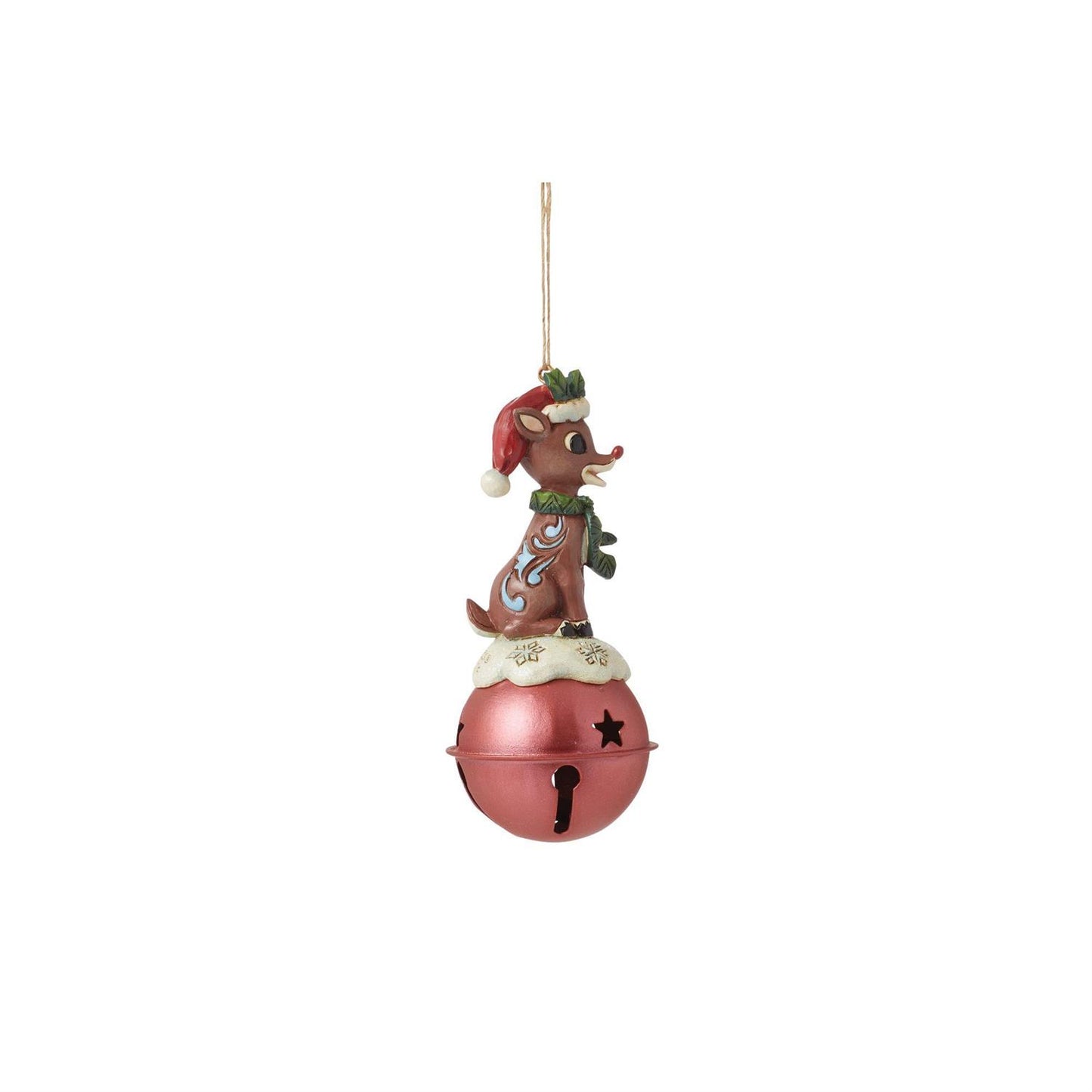 Rudolph Standing on Bell Hanging Ornament