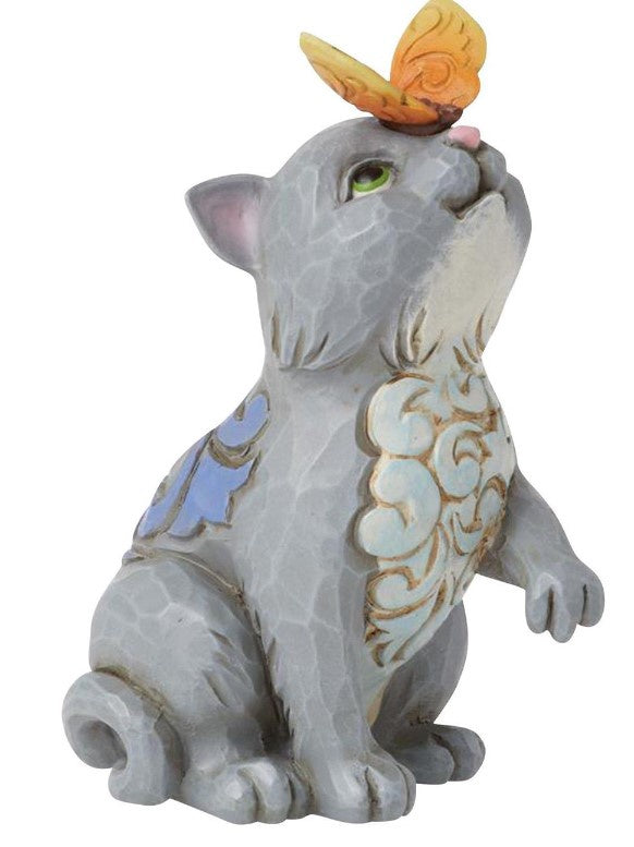 Cat and Butterfly Mini Figurine