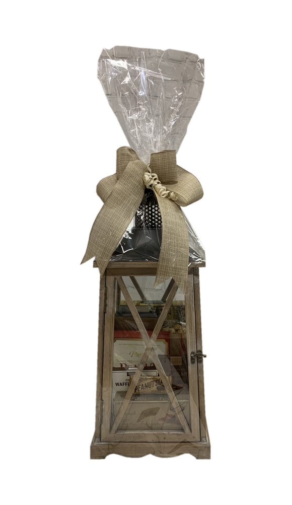 Rustic Wooden Lantern Gift Basket – Large