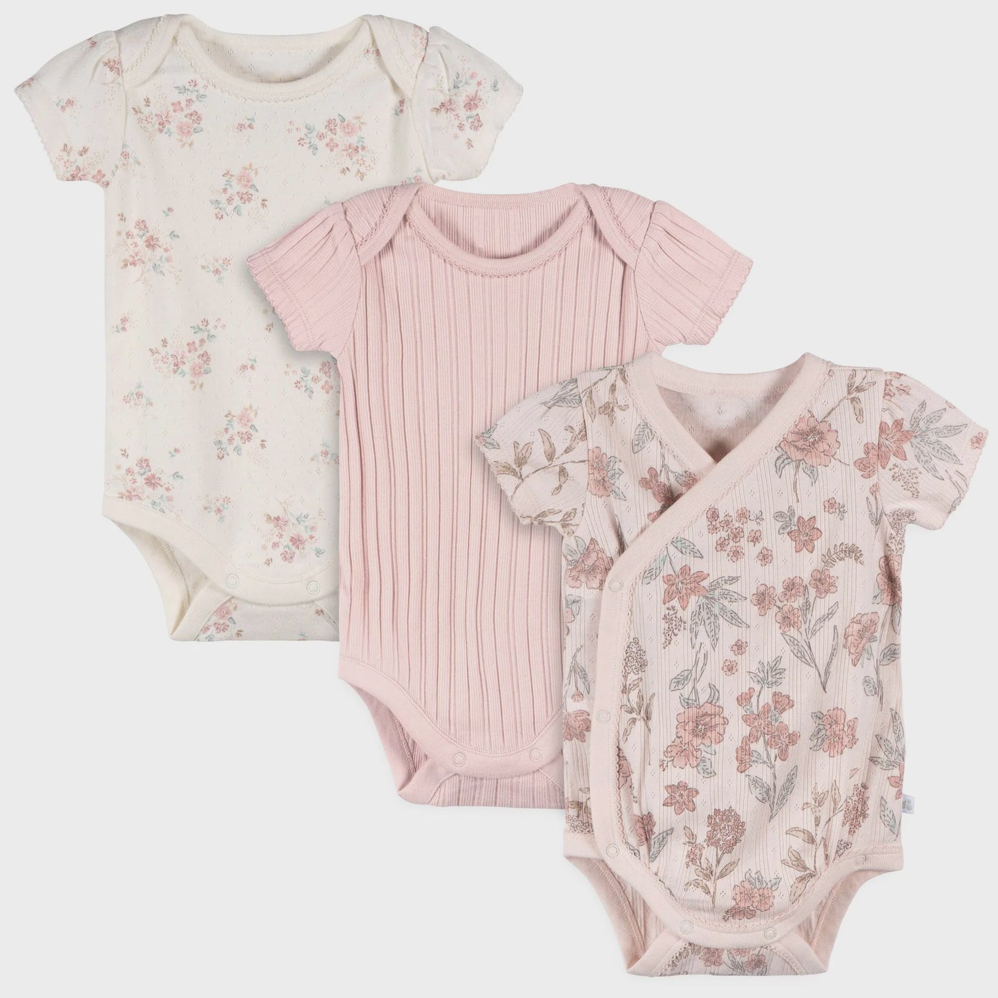 Short Sleeve Bodysuits - 3pk (6-9 Months)