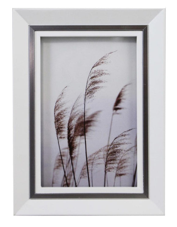 White Wooden Frame with Aluminum Strip