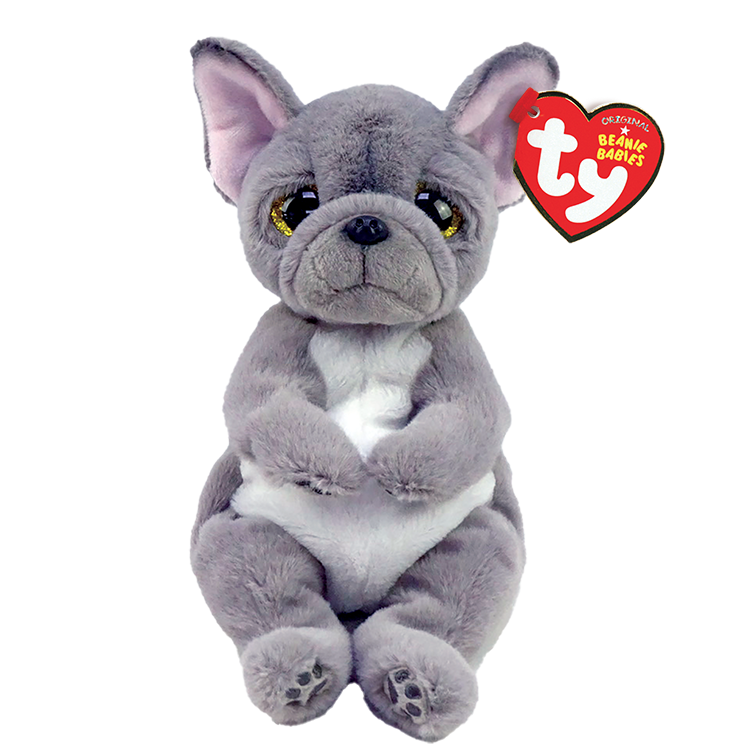 TY Gray French Bulldog Plush Toy Wilfred Basketique