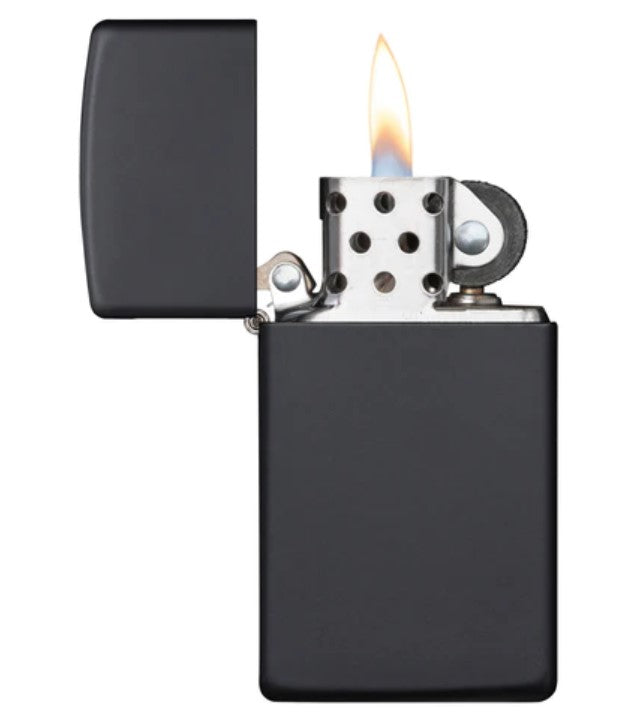 Slim Black Matte Zippo Lighter – Basketique Slim Black Matte Zippo Lighter – Basketique