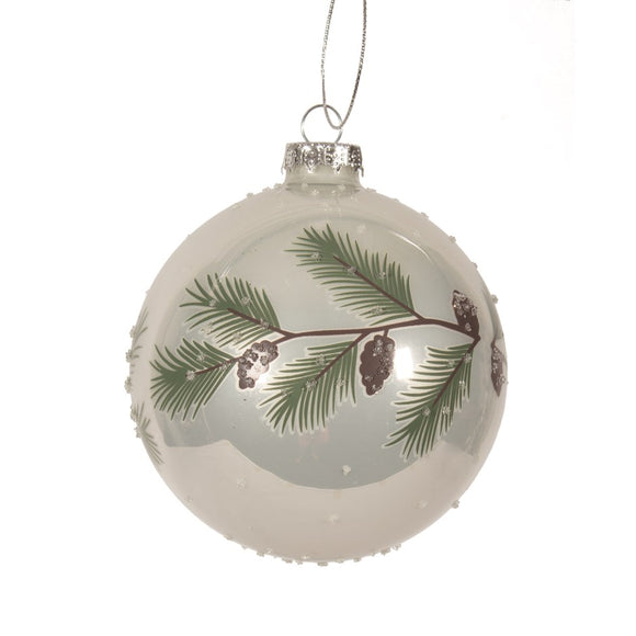White Glass Pinecone Ornament