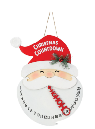 Wooden Santa “Christmas Countdown” Sign