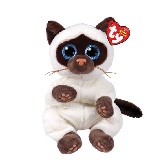 TY Plushie-Beige and Brown Siamese Cat Plush Toy - Miso