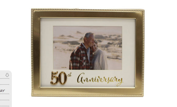 Gold 50th Anniversary Frame - 4x6