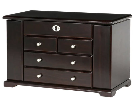 Mele and Co Ellington Wooden Jewelry Box in Mahogany Finish