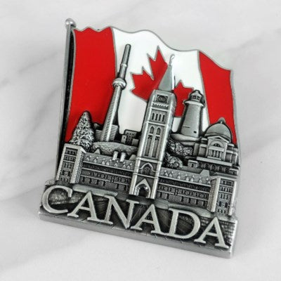 Canada Flag/Scene Pewter Magnet