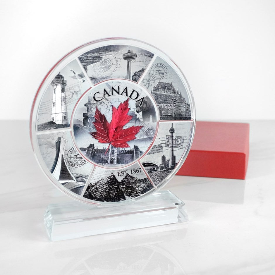 CANADA GLASS PLATE W/FOIL 5.25"