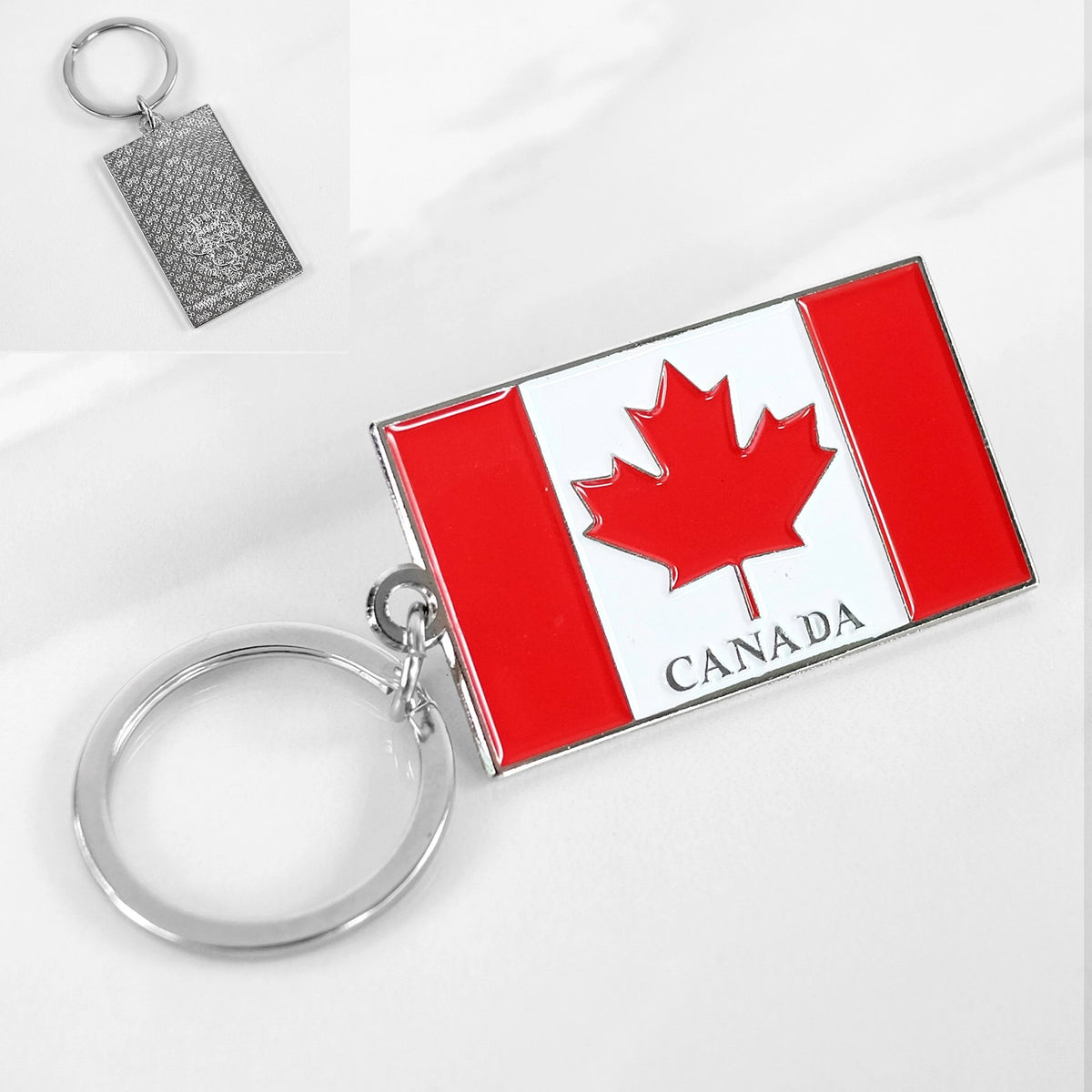 CANADA SILVER FLAG KEYCHAIN