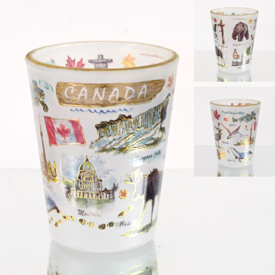 Canada Frosted Shot Glass