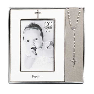 4x6 Baptism Frame w/ Rosary Set