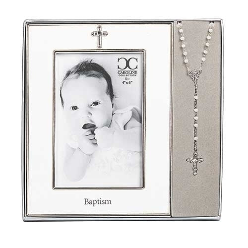 4x6 Baptism Frame w/ Rosary Set