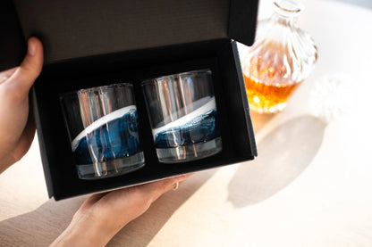 Resin Accented Whisky Glasses - Set of 2
