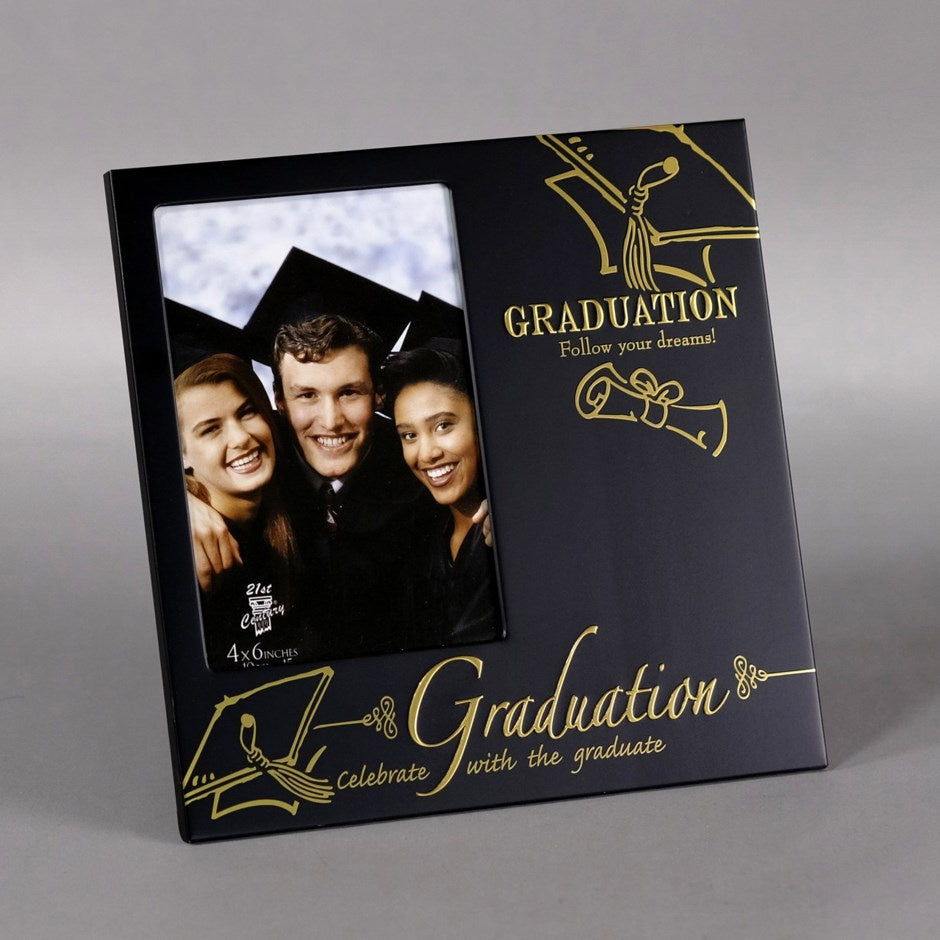 Black & Gold Graduation Frame - 4x6