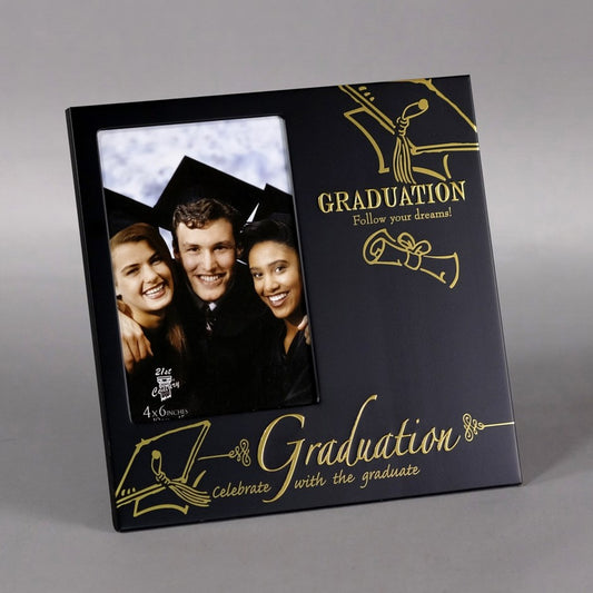 Black & Gold Graduation Frame - 4x6