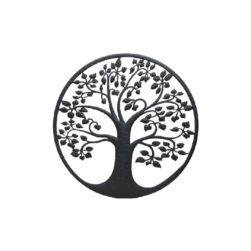 Tree of Life Circle Black Sign