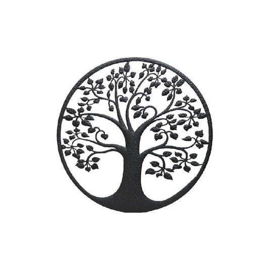 Tree of Life Circle Black Sign