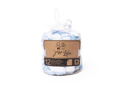 Jesse + Lulu 12-Pack Sky Theme Washcloth: Blue