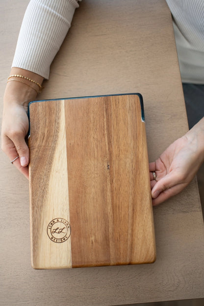 Wood Resin Date Night Cheese Charcuterie Board