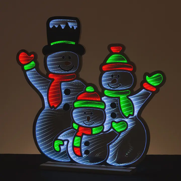 26" Snowman Family Infinity Light