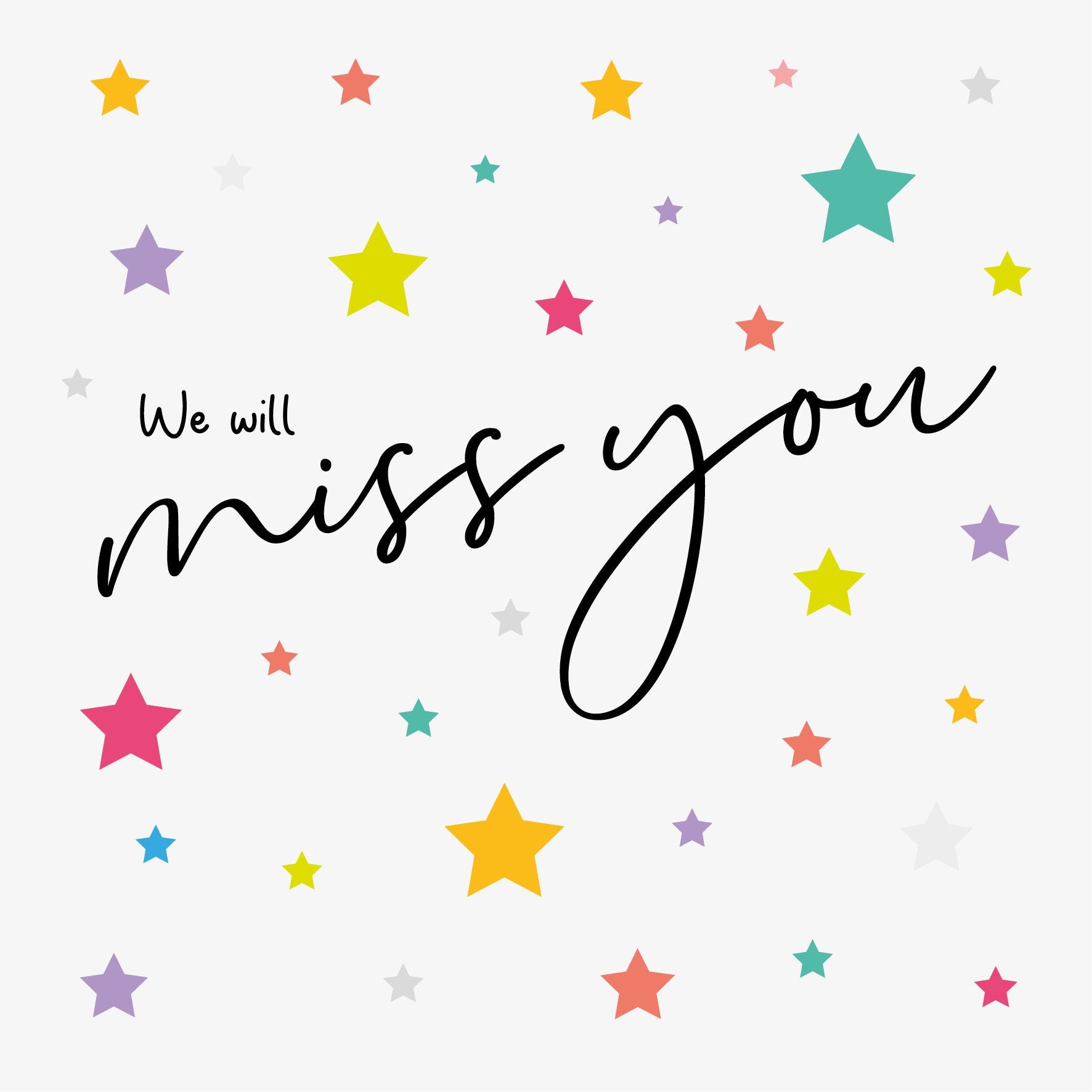 We will miss you - Stars Card – Basketique