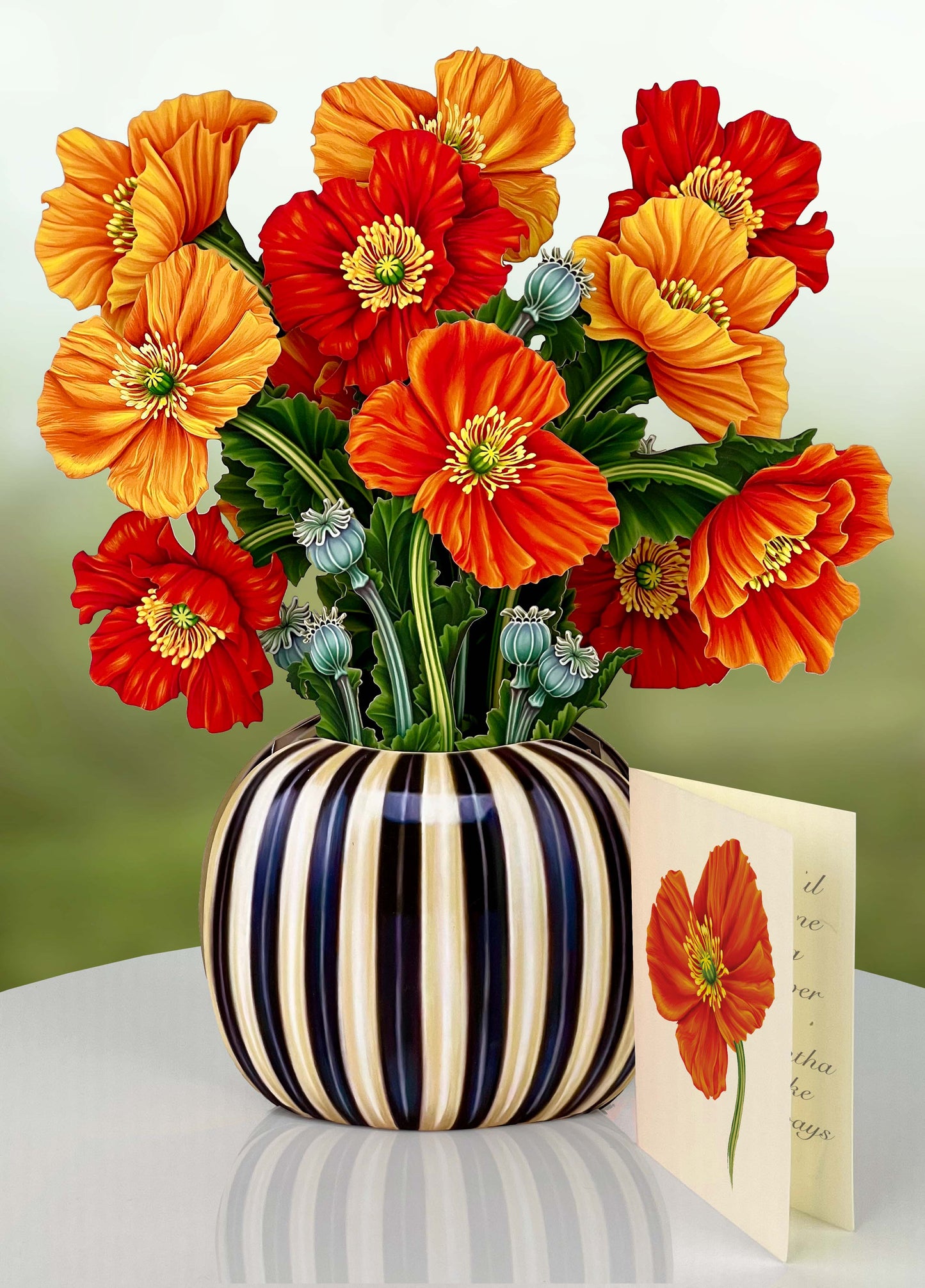French Poppies Pop-Up Card - Large