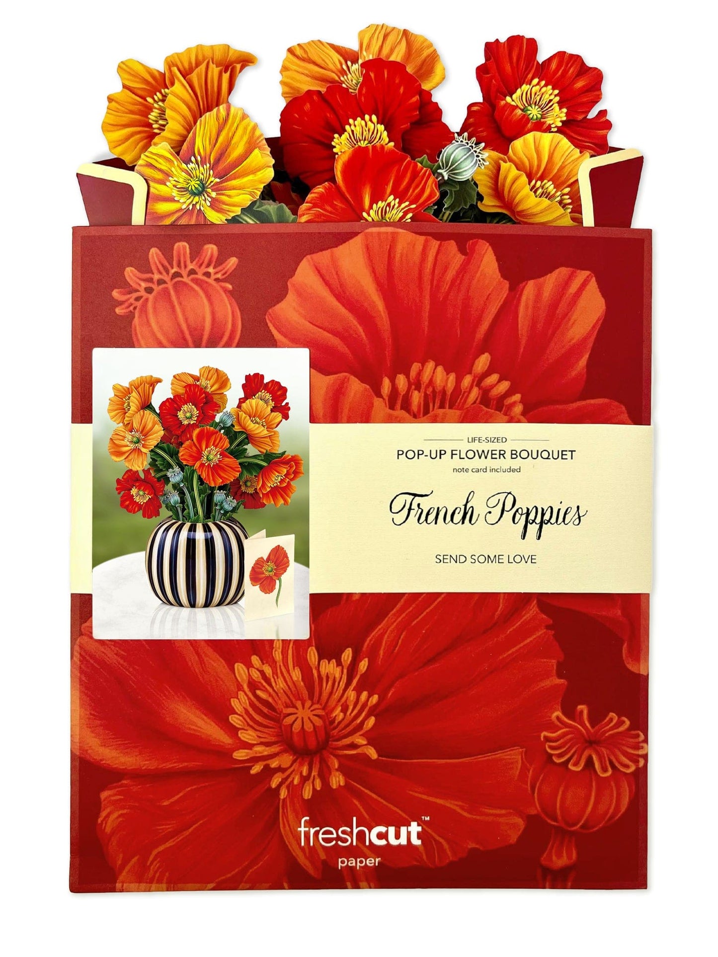 French Poppies Pop-Up Card - Large