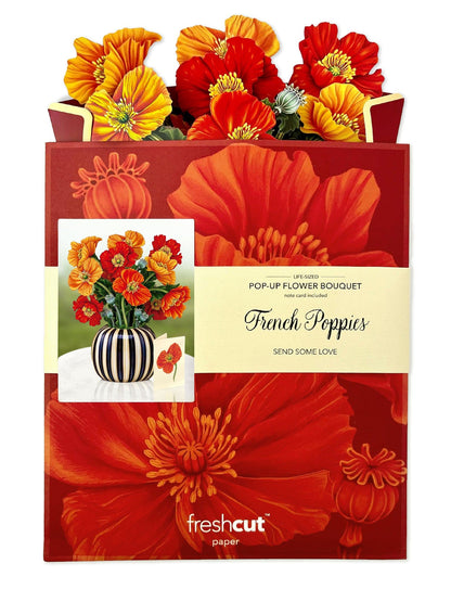 French Poppies Pop-Up Card - Large