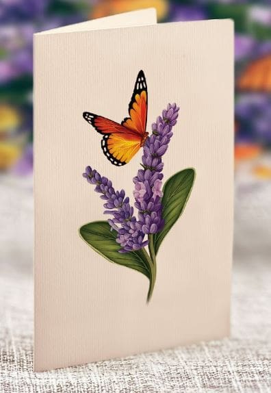 Lavender & Butterflies Pop-Up Card - Large