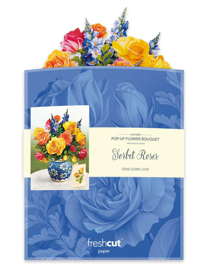 Sorbet Roses Pop-Up Card - Large