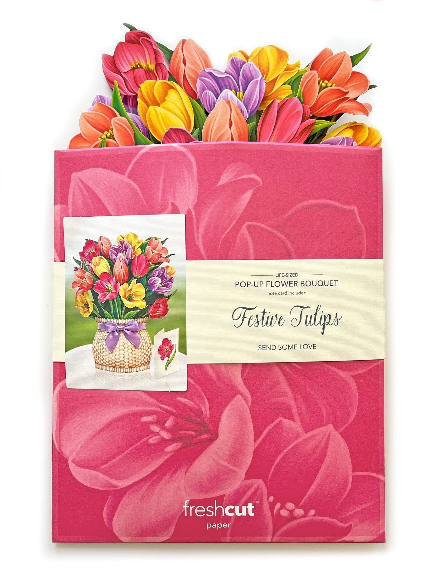Festive Tulips Pop-Up Card - Large