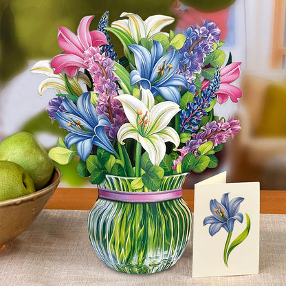 Lilies & Lupines Pop-Up Card - Large