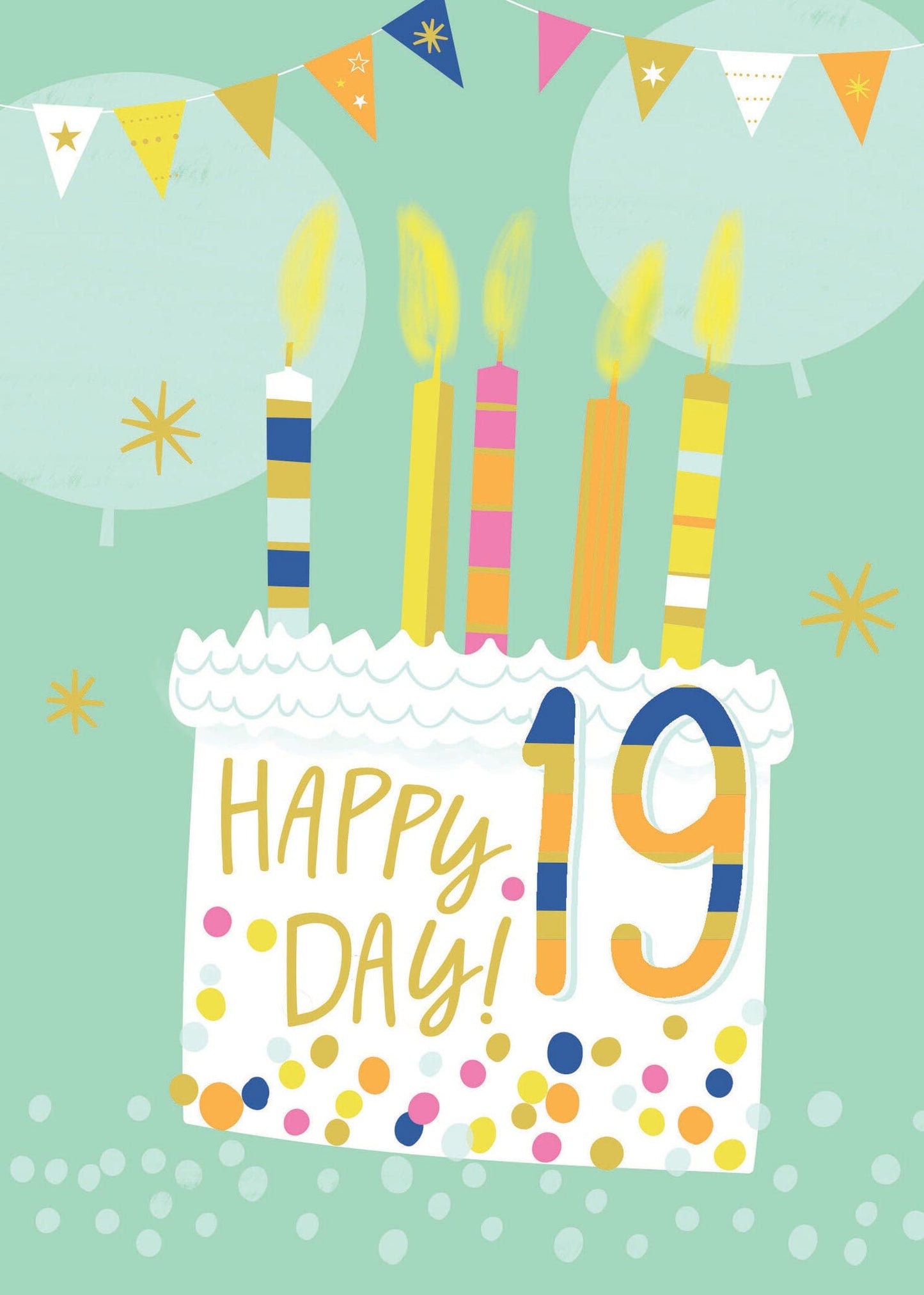 Nineteen Happy Day Birthday Card