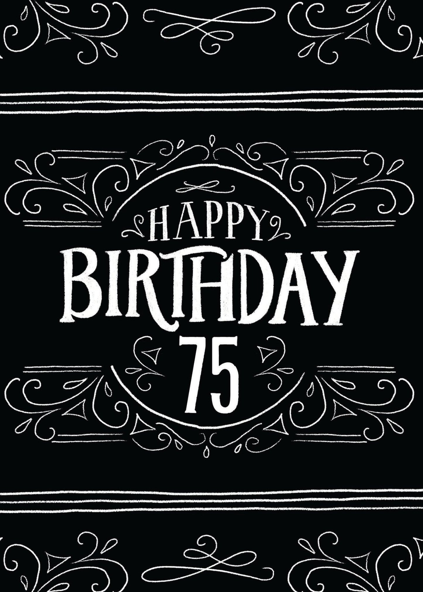 Chalkboard 75th Birthday Card