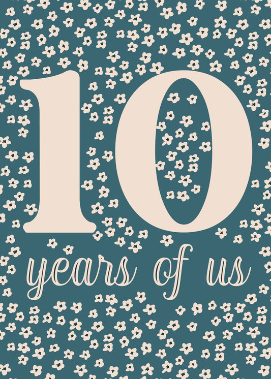 10 Years Tin Anniversary Card
