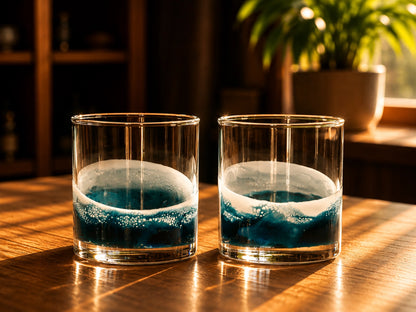 Resin Accented Whisky Glasses - Set of 2