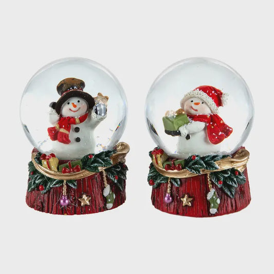 2.5" Snowman Waterglobe with Christmas Gift