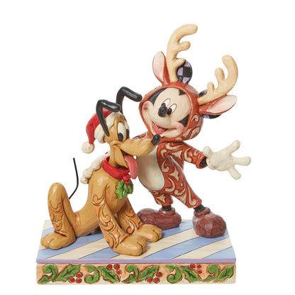 Mickey Reindeer with Pluto Santa