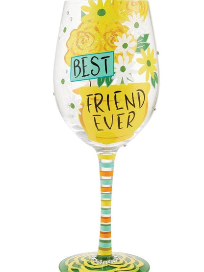 "Best Friend Ever" Wine Glass