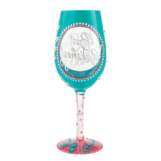 "Best Wishes" Wine Glass