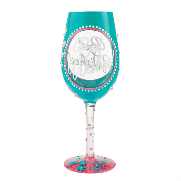 Lolita Best Wishes Wine Glass