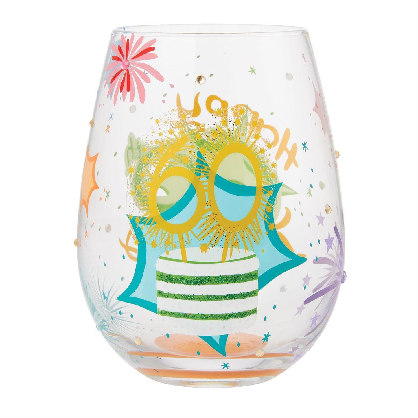 Happy 60th Stemless Wine Glass