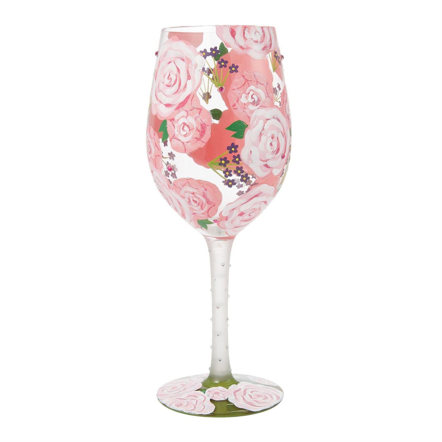 Pretty as a Peony Wine Glass