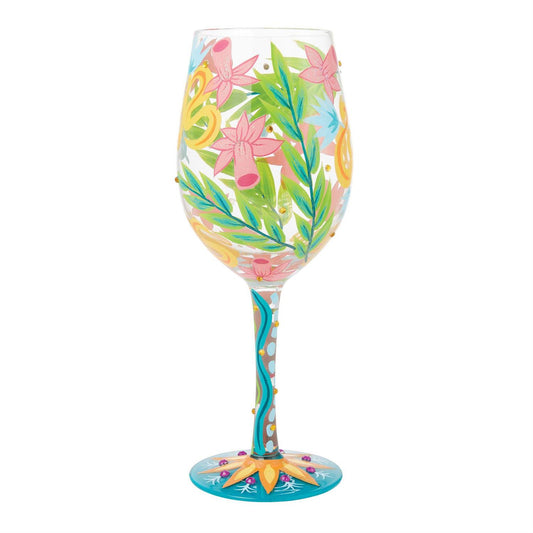 Fashion Florals Wine Glass