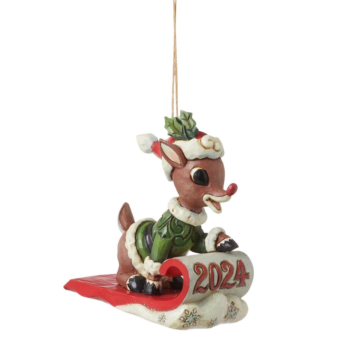 Dated 2024 Rudolph in Sled Ornament