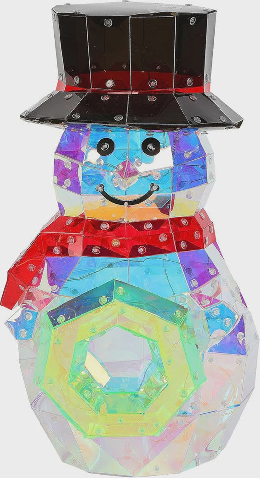 XMBAR Prism Lit Snowman with Wreath