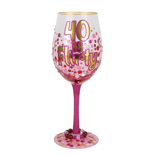 40 Is Flirty Wine Glass